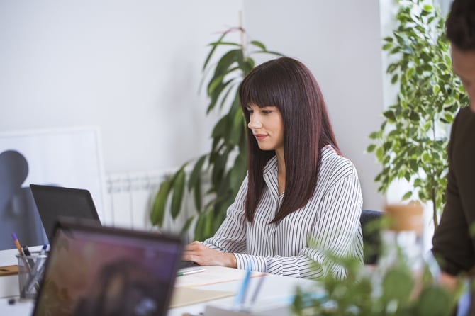 group of businesspeople working in an office